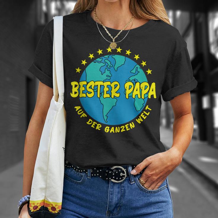 Bester Papa Auf Der Ganzen Welt I Papaatertag T-Shirt Geschenke für Sie