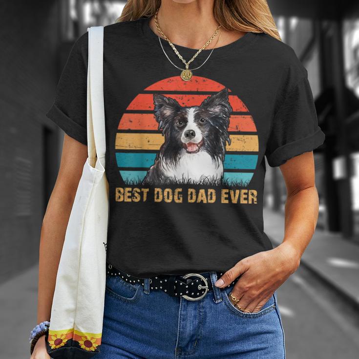 Besthund Papa Allzeit Best Dog Papa Alltimesintage Border Collie T-Shirt Geschenke für Sie