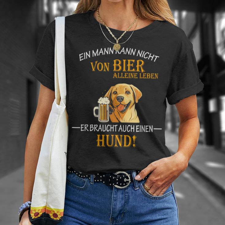 Bier Und Coole Hunde Lustiger Spruch Papa Labrador Gassi T-Shirt Geschenke für Sie