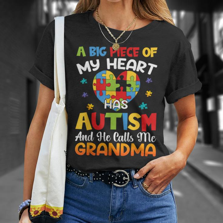 A Big Piece Of My Heart Has Autism And He Calls Me Grandma T-Shirt Gifts for Her