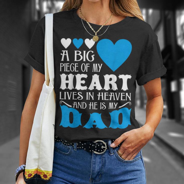 A Big Piece Of My Heart Lives In Heaven My Dad T-Shirt Gifts for Her