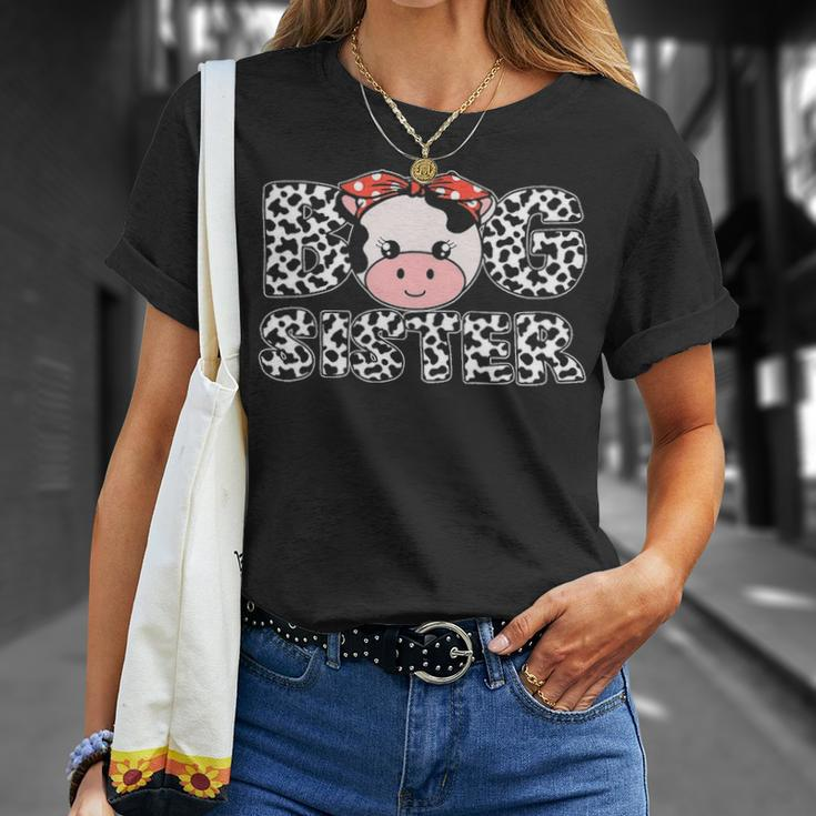 Big Sister Cow Farming Birthday Matching T-Shirt Gifts for Her
