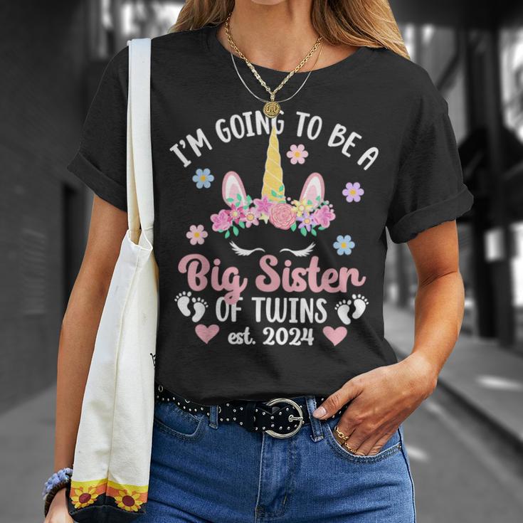 Be Big Sister Of Twins Promoted To Big Sister Of Twins 2024 T-Shirt Gifts for Her