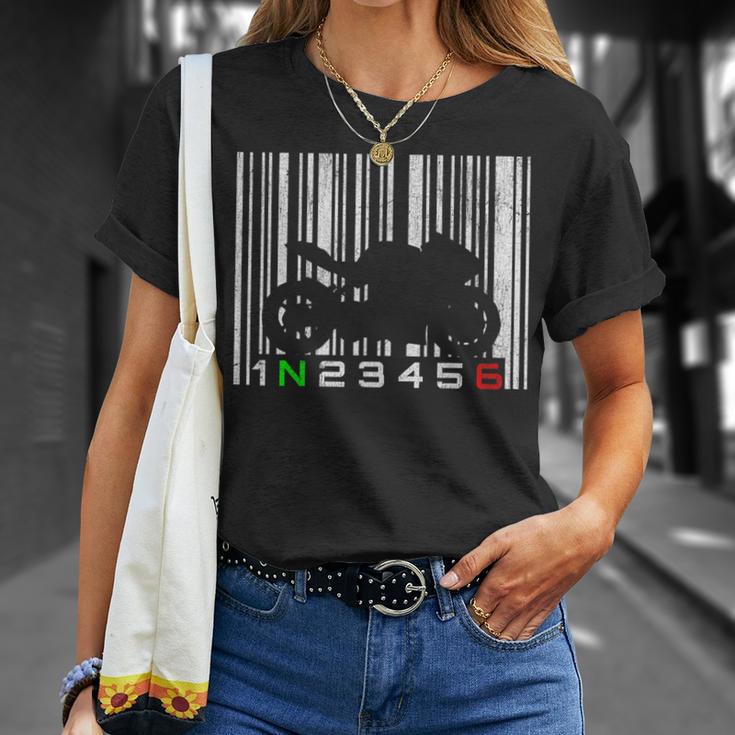 Biker Moto Gp Vintage Barcode Motorcycle S T-Shirt Geschenke für Sie