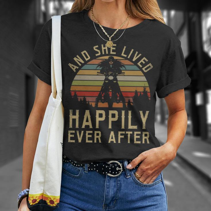 Biker And She Lived T-Shirt Gifts for Her