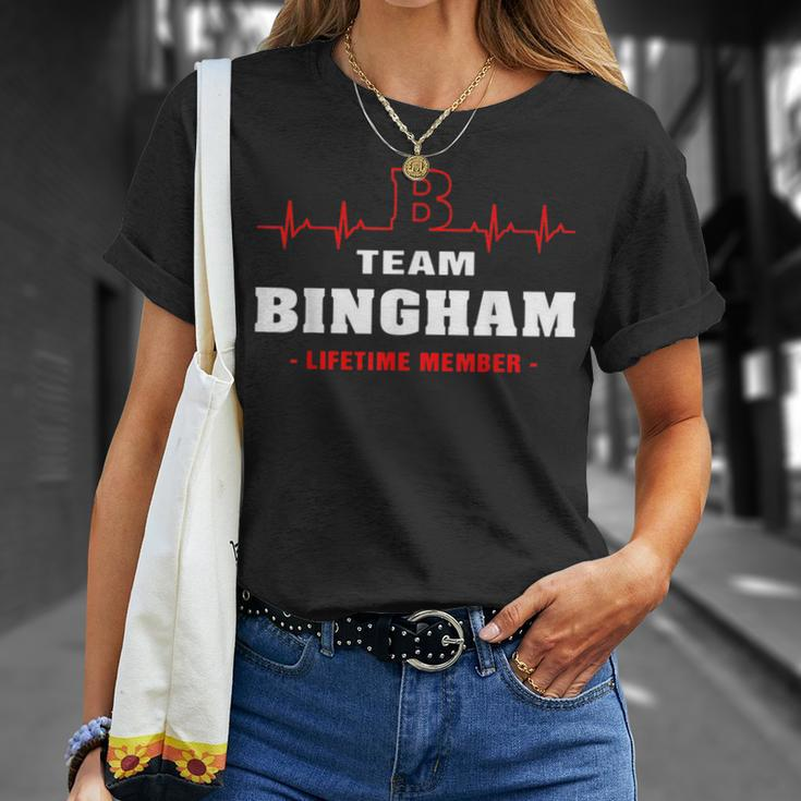Bingham Surname Family Name Team Bingham Lifetime Member T-Shirt Gifts for Her