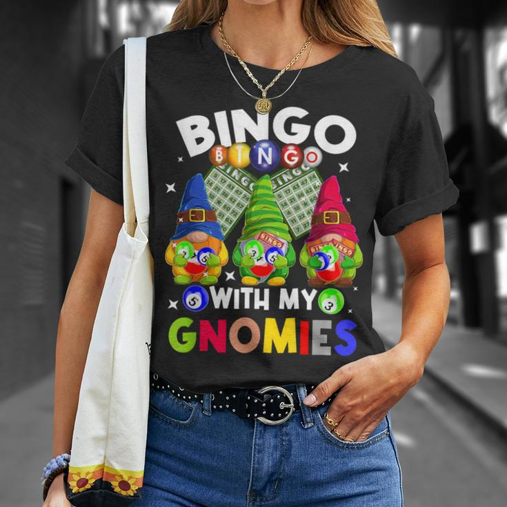 Bingo With My Gnomies Gambling Bingo Player Gnome Buddies T-Shirt Gifts for Her