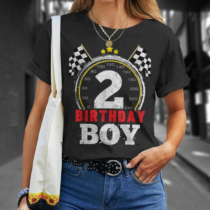 Birthday Boy 2Nd Race Car 2 Year Old Racing T-Shirt Gifts for Her