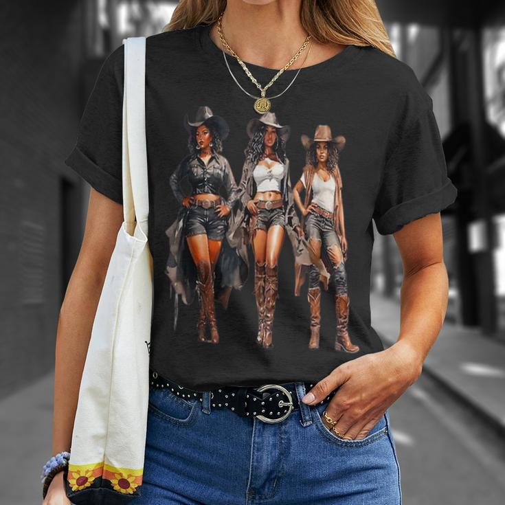 Black Cowgirl Western Rodeo Melanin Black History Texas T-Shirt Gifts for Her