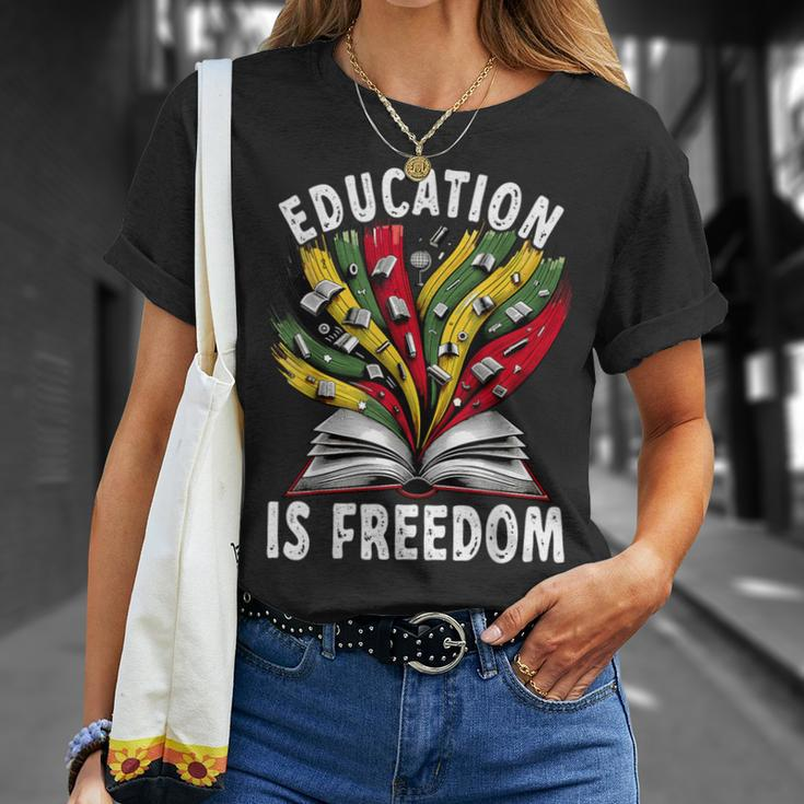 Black History Education Is Freedom Books Black History T-Shirt Gifts for Her