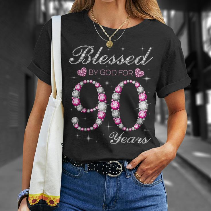 Blessed By God For 90 Years Old 90Th Birthday Party B-Day T-Shirt Gifts for Her