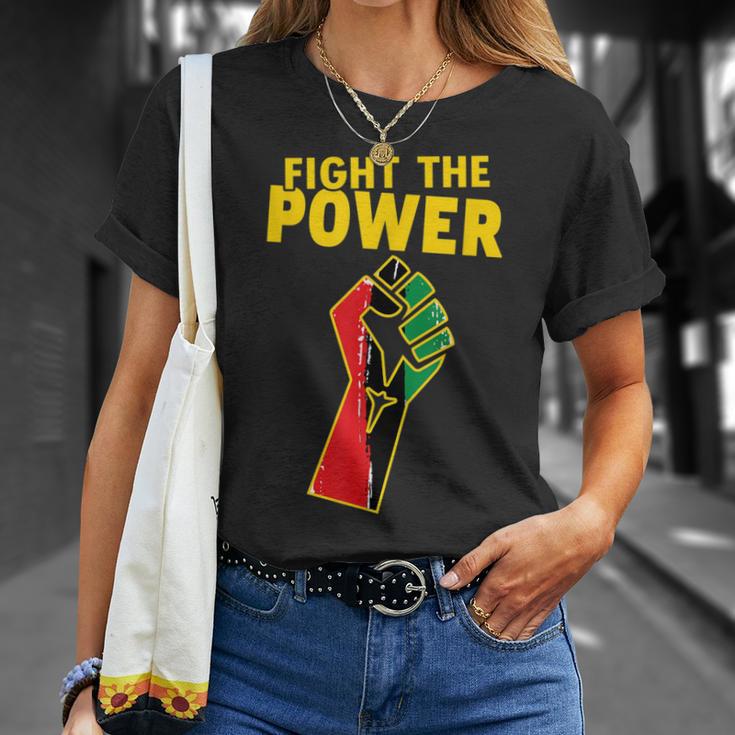 Blm Fight Power Fist Racial Social Justice Pan African Flag T-Shirt Gifts for Her