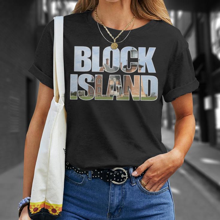 Block Island Lighthouse Souvenir Rhode Island Beach Keepsake T-Shirt Gifts for Her