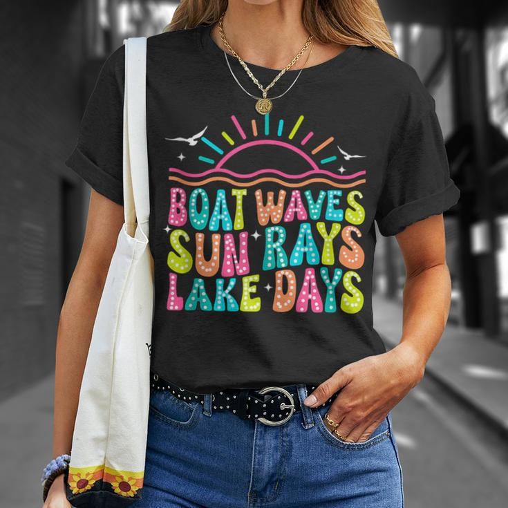 Boat Waves Sun Rays Lake Days Lake Life Summer Lake T-Shirt Gifts for Her