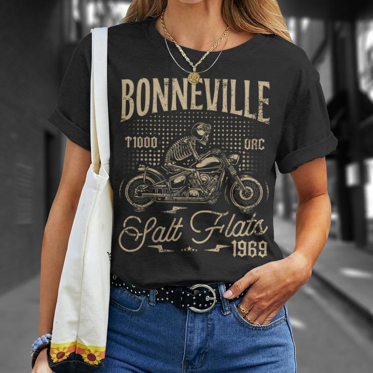 Bonneville Salt Flats Motorcycle Racing Vintage Biker T-Shirt Gifts for Her