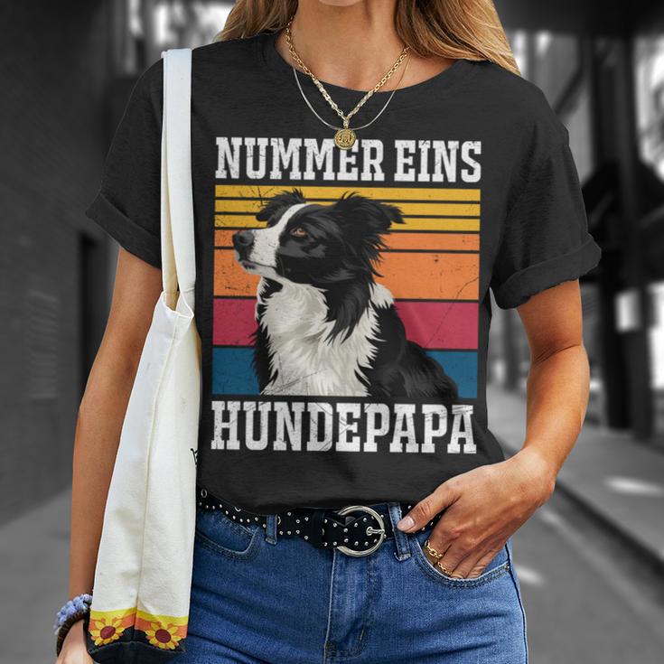 Border Collie Nummer Eins Border Collie Papaintage T-Shirt Geschenke für Sie