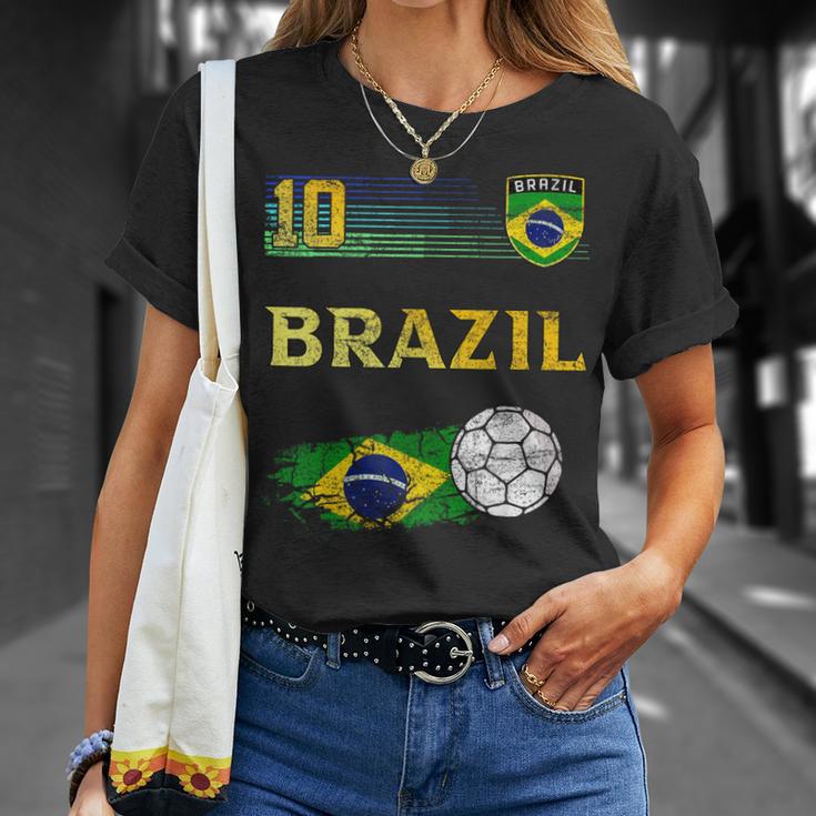 Brazil Soccer Fans Jersey Brazilian Flag Football T-Shirt Gifts for Her