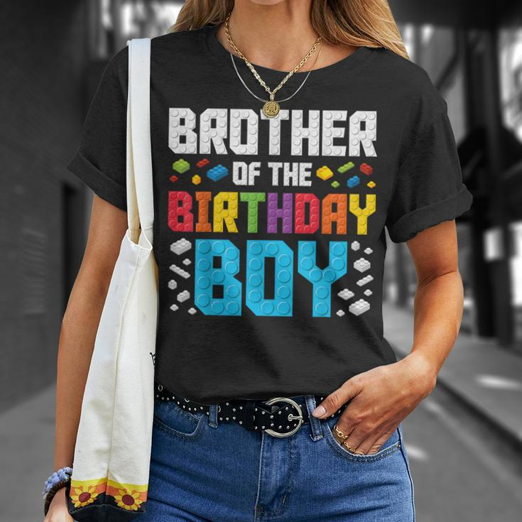 Brother Of The Birthday Boy Master Builder Building Blocks T-Shirt Gifts for Her