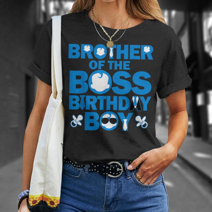 Brother Of The Boss Birthday Boy Baby Family Party Decor T-Shirt Gifts for Her