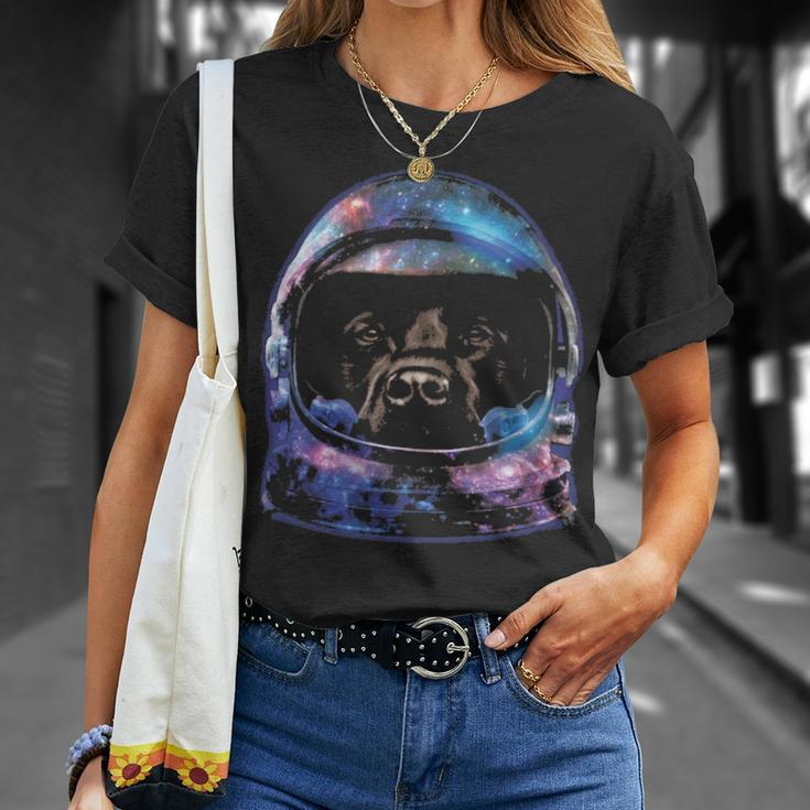 Brown Labrador In Space Galaxy Astronaut Helmet Dog T-Shirt Gifts for Her