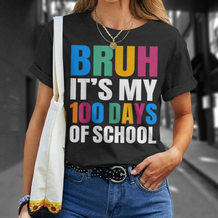 Bruh Its My 100 Days Of School 100Th Day Of School Boys T-Shirt Gifts for Her