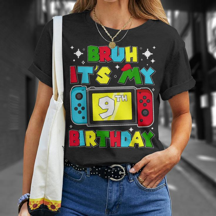 Bruh It's My 9Th Birthday Video Game 9 Years Old Birthday T-Shirt Gifts for Her