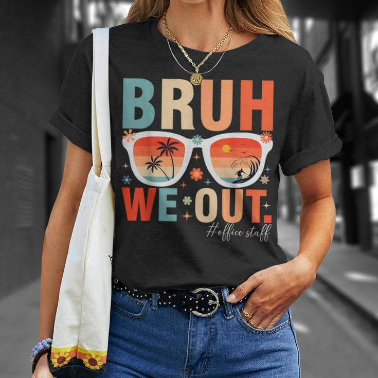 Bruh We Out Office Staff Retro Summer Last Day Of School T-Shirt Gifts for Her