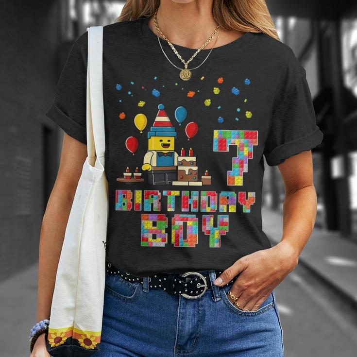 Building Bricks 7Th Birthday Boy Master Builder 7 Years Old T-Shirt Gifts for Her