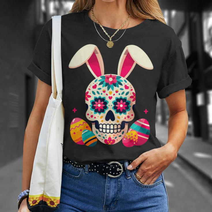 Bunny Sugar Skull Rabbit La Catrina Easter Day Of Dead T-Shirt Gifts for Her