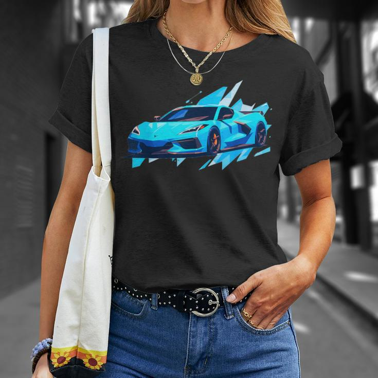 C8 Retro Rapid Blue Supercar Sports Car Vintage C8 T-Shirt Gifts for Her