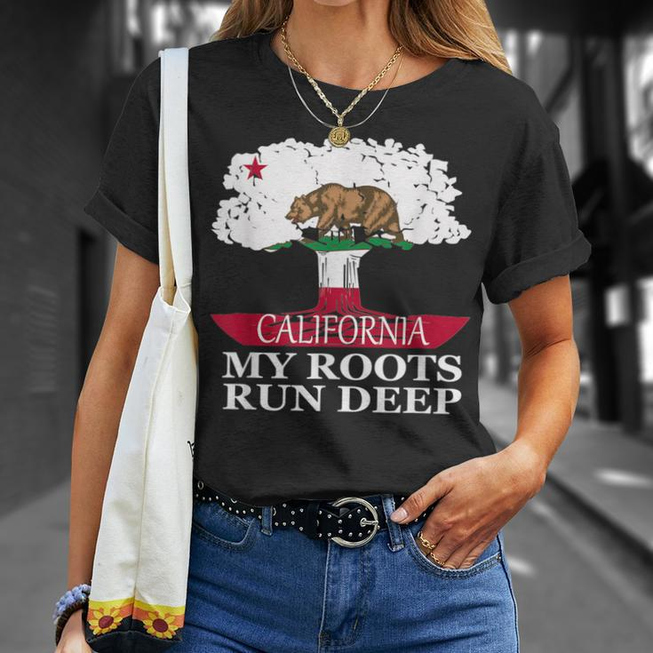 California Pride Flag My Roots Run Deep Tree T-Shirt Gifts for Her