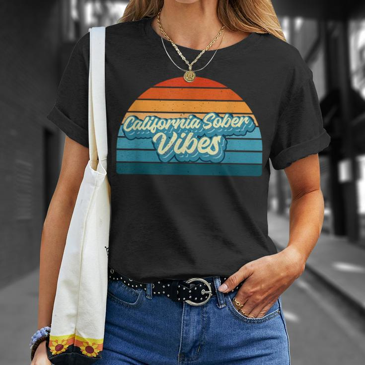California Sober Vibes Recovery Legal Implications Retro T-Shirt Gifts for Her