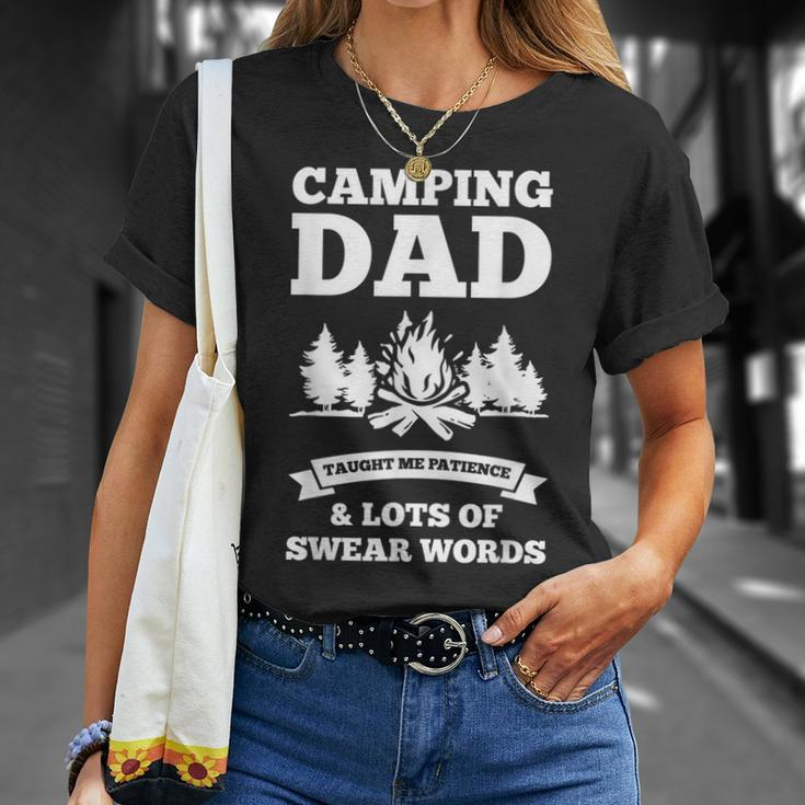 Camping Dad Taught Me Patience Caravan T-Shirt Gifts for Her