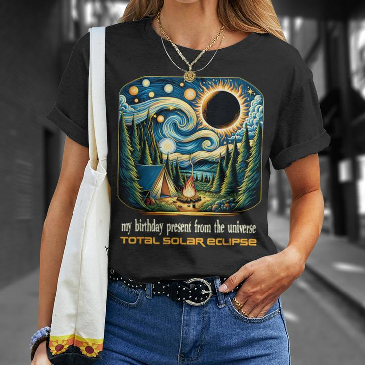 Camping Solar Eclipse My Birthday Present From The Universe T-Shirt Gifts for Her