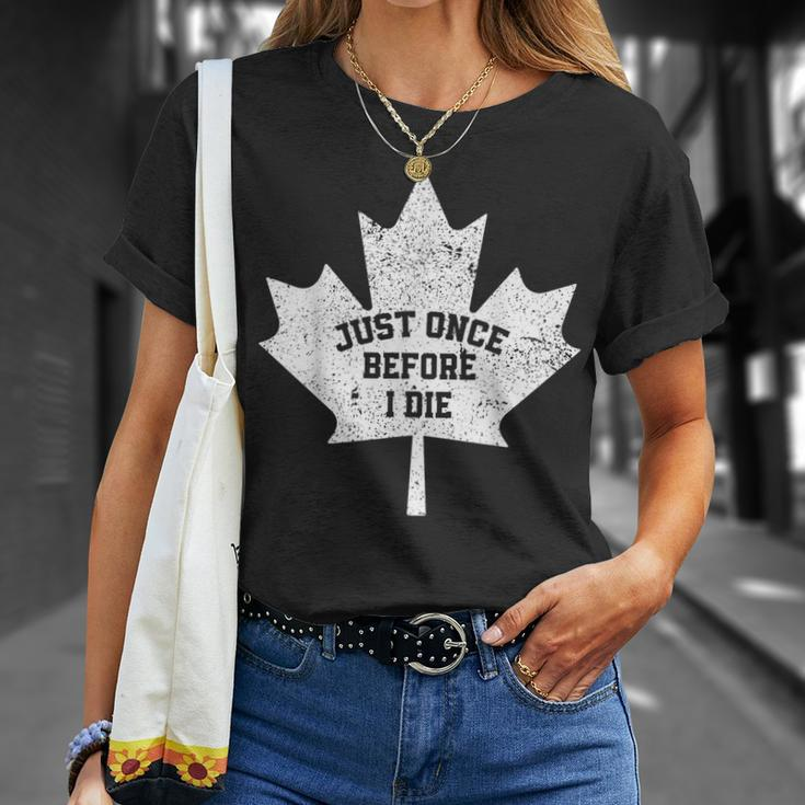 Canada Maple Leaf Vintage Just Once Before I Die Toronto T-Shirt Gifts for Her