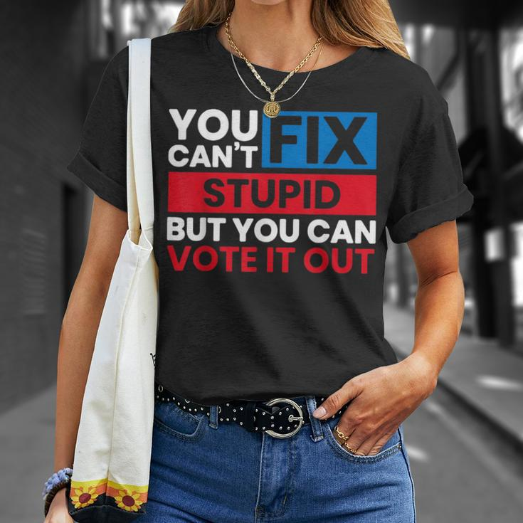 You Can't Fix Stupid But You Can Vote It Out Anti Biden Usa T-Shirt Gifts for Her