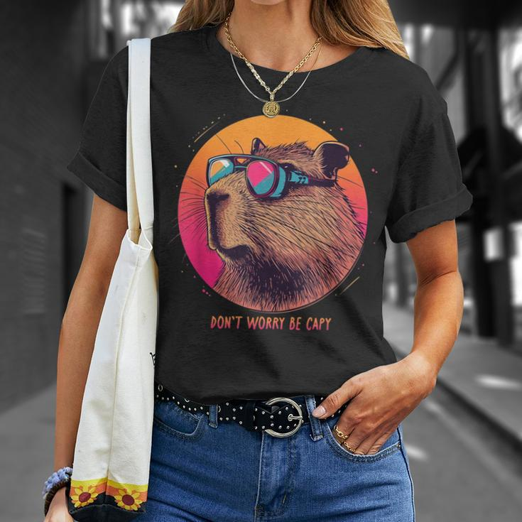 Capybara Dont Worry Be Capy Cute Be Happy Capybara T-Shirt Gifts for Her