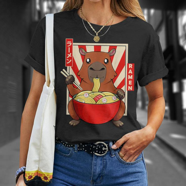 Capybara Rodent Mammals Water Pig Kawaii Ramen T-Shirt Geschenke für Sie
