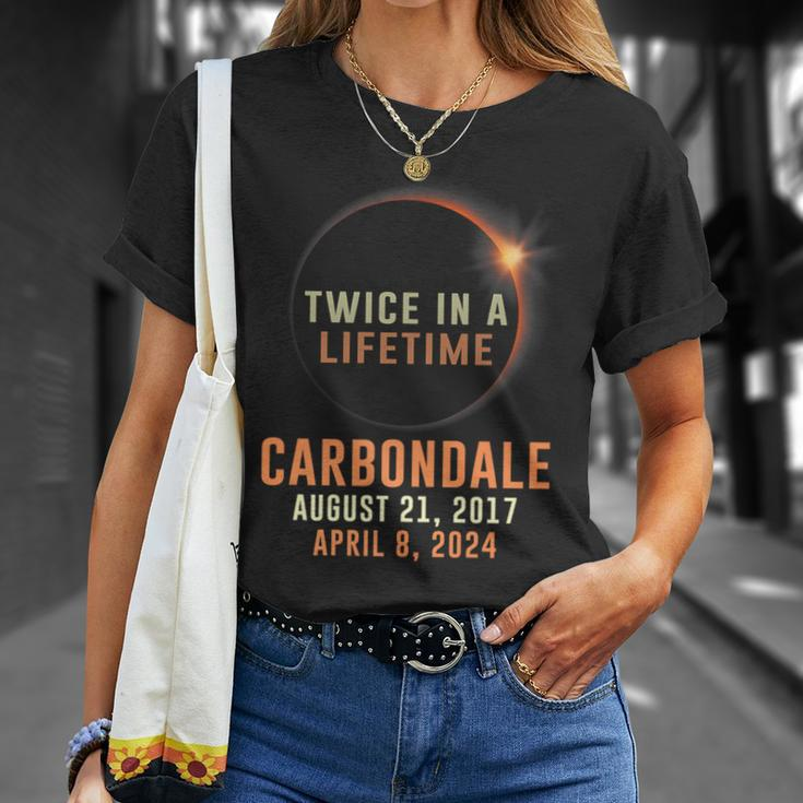 Carbondale Total Solar Eclipse 2024 Twice In A Lifetime T-Shirt Gifts for Her