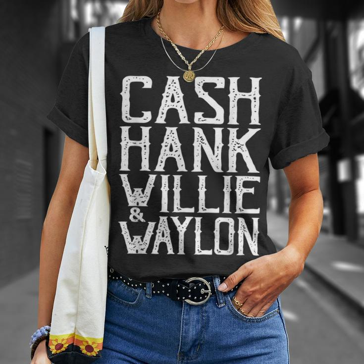 Cash Hank Willie And Waylon Country Music T-Shirt Gifts for Her