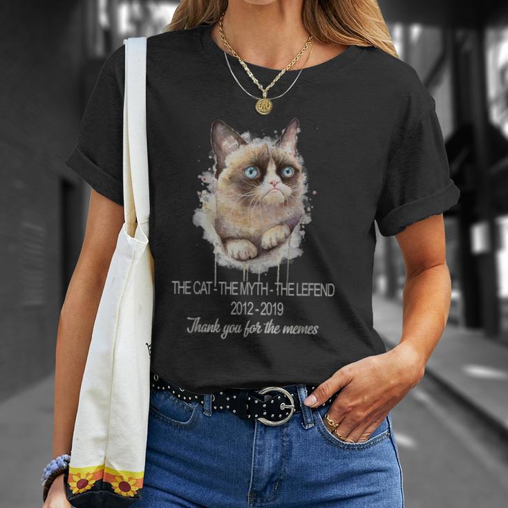 Cat Grumpy Thank You For The Memes For Women T-Shirt Gifts for Her