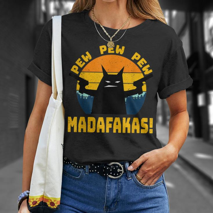 Cat Pew Pew Madafakas Vintage T-Shirt Gifts for Her