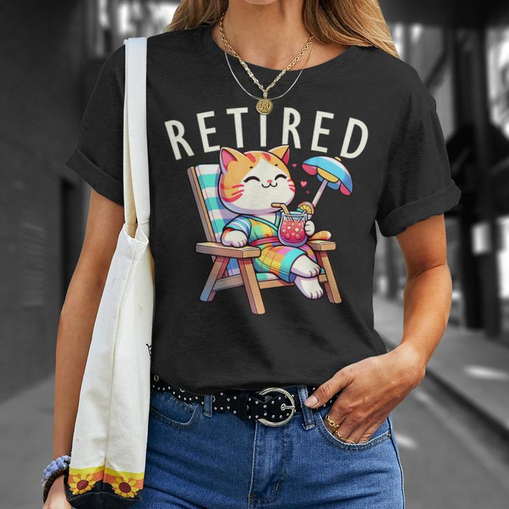 Cat Retired Retirement Plan Meow Animal Lover T-Shirt Gifts for Her