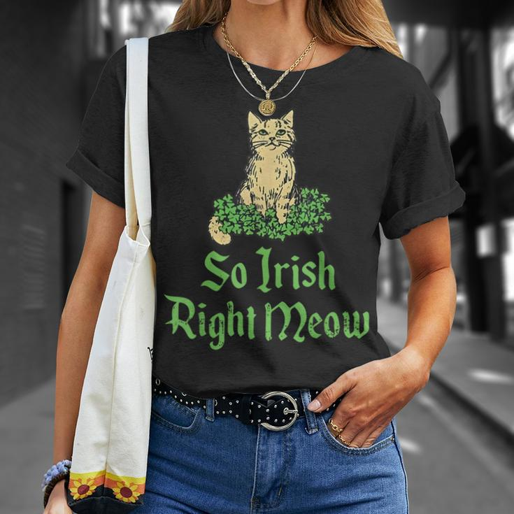 Cat So Irish Right Meow St Patrick’S Day T-Shirt Gifts for Her