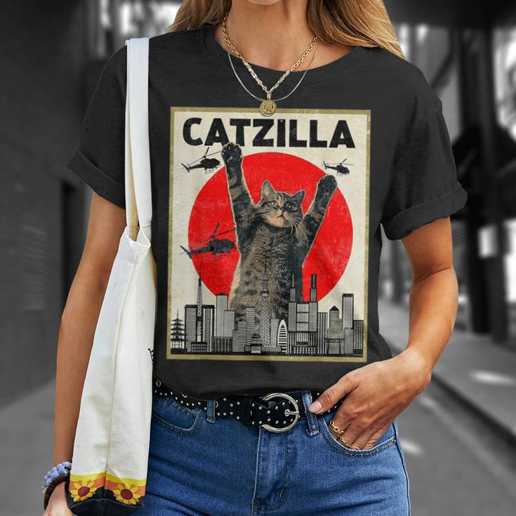 Catzilla Anime Lover Kawaii Animals Japanese Style Movies T-Shirt Gifts for Her