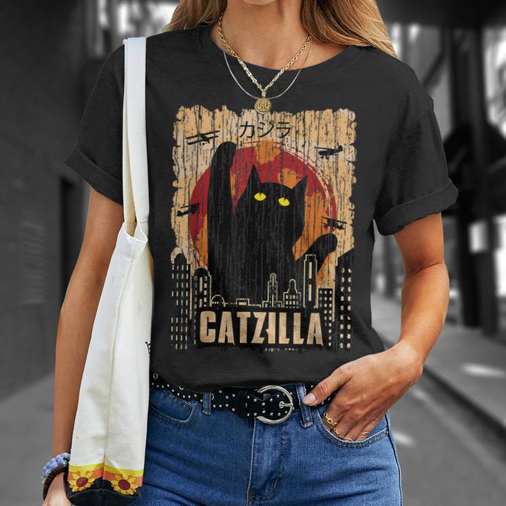 Catzilla Retro T-Shirt Geschenke für Sie