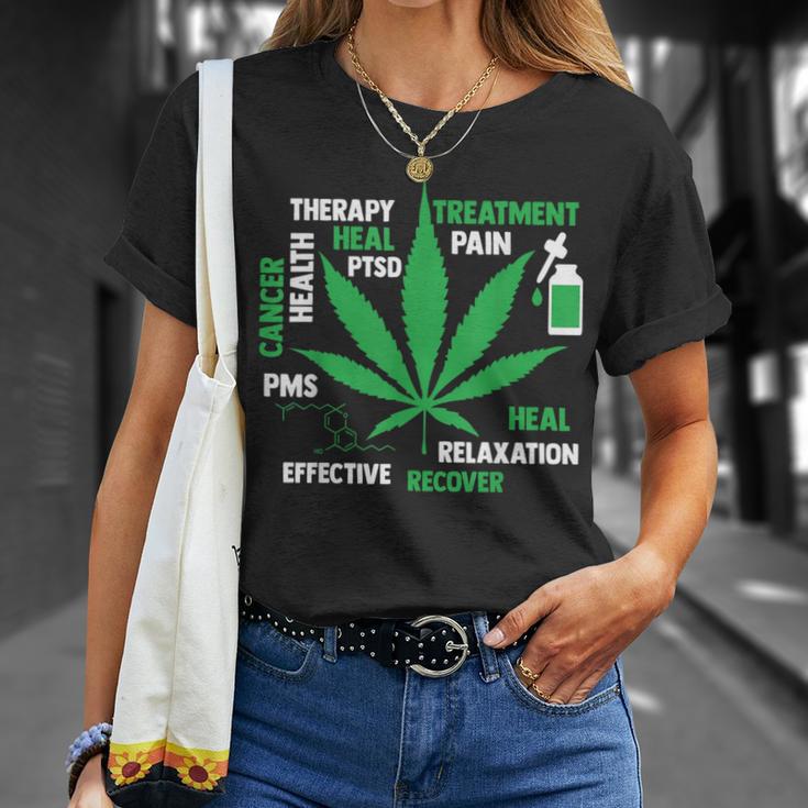 Cbd Oil Cannabinoid Hemp Heals Therapy Quote Fun T-Shirt Gifts for Her