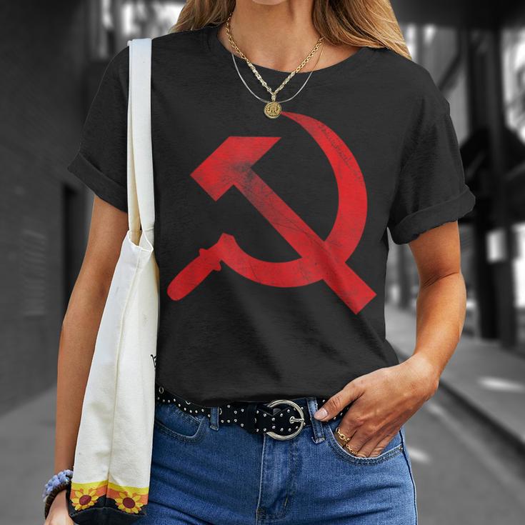 Cccp Ussr Hammer Sickle Flag Soviet Communism T-Shirt Geschenke für Sie