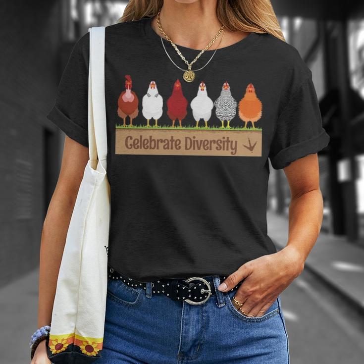 Celebrate Diversity Farm Pet Cute For Chicken Lovers T-Shirt Gifts for Her
