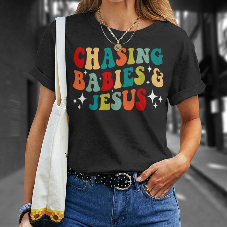 Chasing Babies And Jesus Chasing Babies & Jesus Christian T-Shirt Gifts for Her